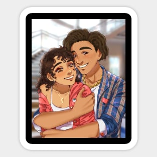 Clementine and Louis Highschool Sweethearts Sticker